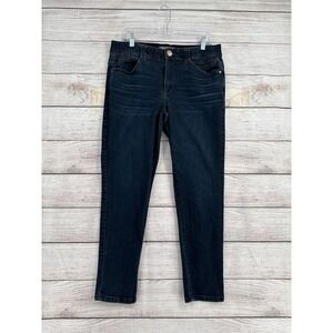 Democracy Skinny Jeans Women 12 Dark Indigo Blue Ab Solution Stretch BN2090KEN2